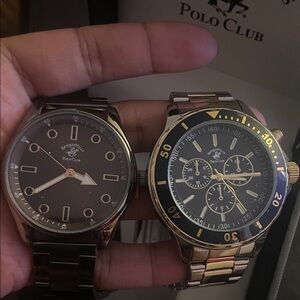 U.S. Polo Assn. Dual Watch Set - Black and Gold